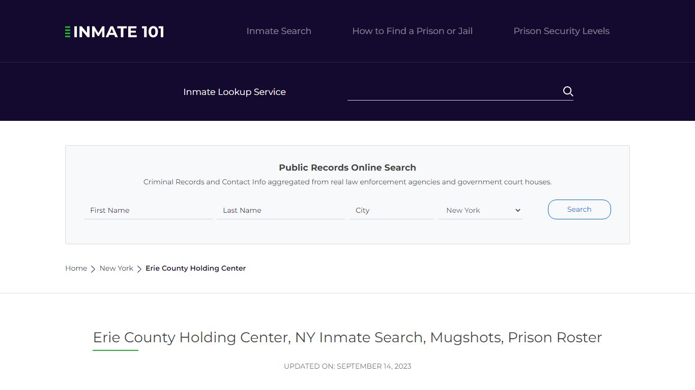 Erie County Holding Center, NY Inmate Search, Mugshots, Prison Roster